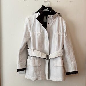 Zara White Utility Jacket with Belt